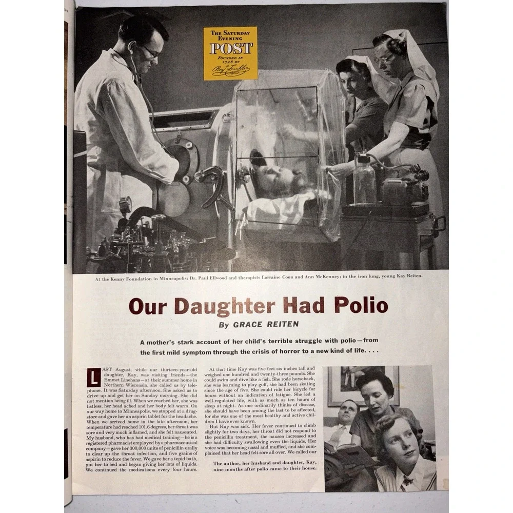 Saturday Evening Post Aug 21, 1954 Norman Rockwell - Polio Car Ads Republicans